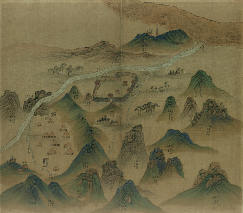 The Ten Counties of Luoyang 洛陽十邑圖, Jiaqing period (1796–1820), ten sheets, each 56.5 x 64 cm, National Library of China, Beijing