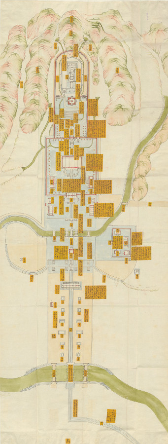 Ground Plan of the Mausoleum of the Xianfeng Emperor 定陵全圖地盤畫樣, late 19th century, 128 x 52 cm, Yangshi Lei Archives, National Library of China, Beijing