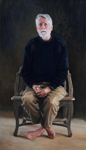 Pierre Ryckmans (2014), by Matthew Lynn (oil on linen, 158 x 92 cm). Courtesy of the artist.